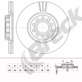 Тормозной диск (BRECK: BR 404 VA100)